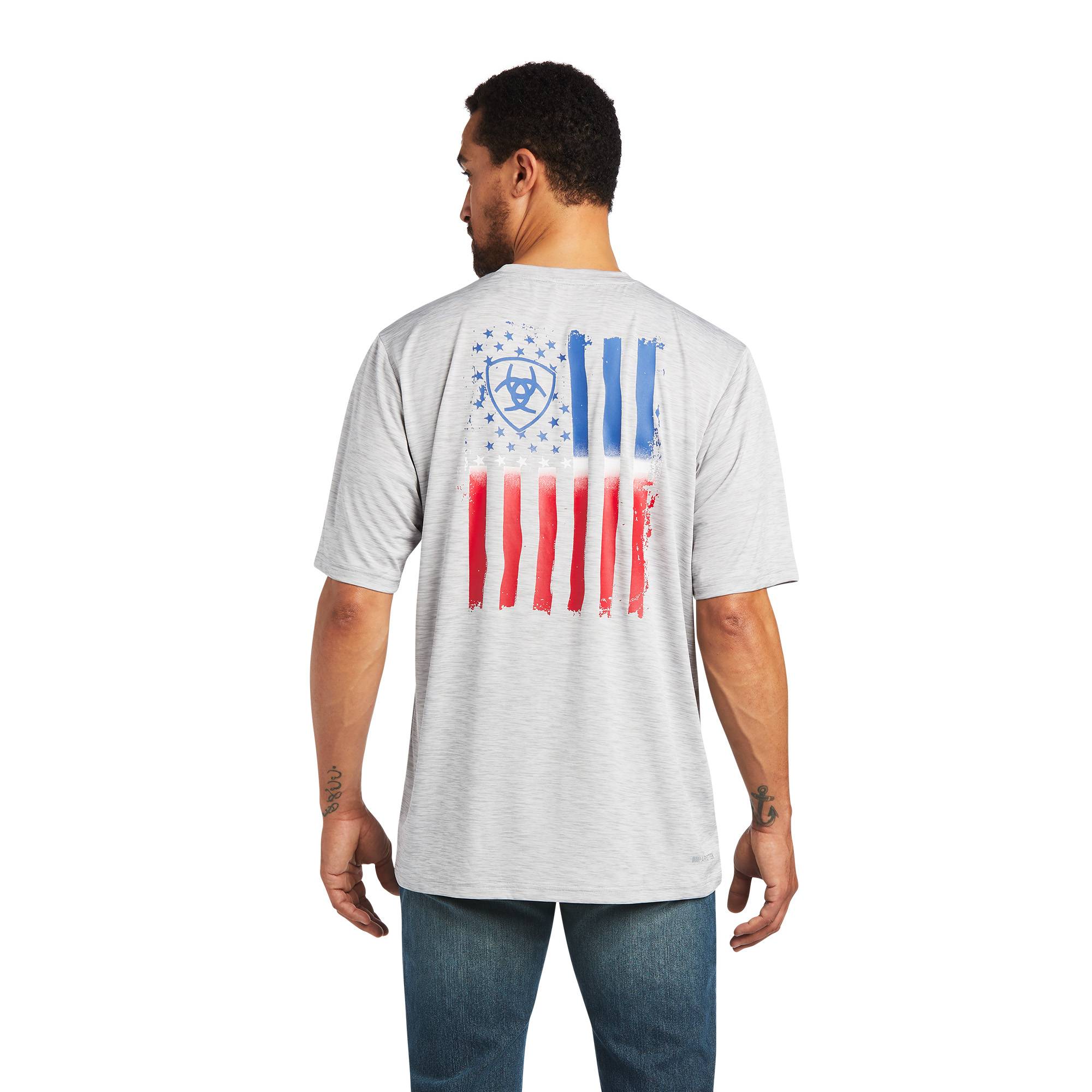 Ariat Mens Charger Vertical Flag Tee Shirt