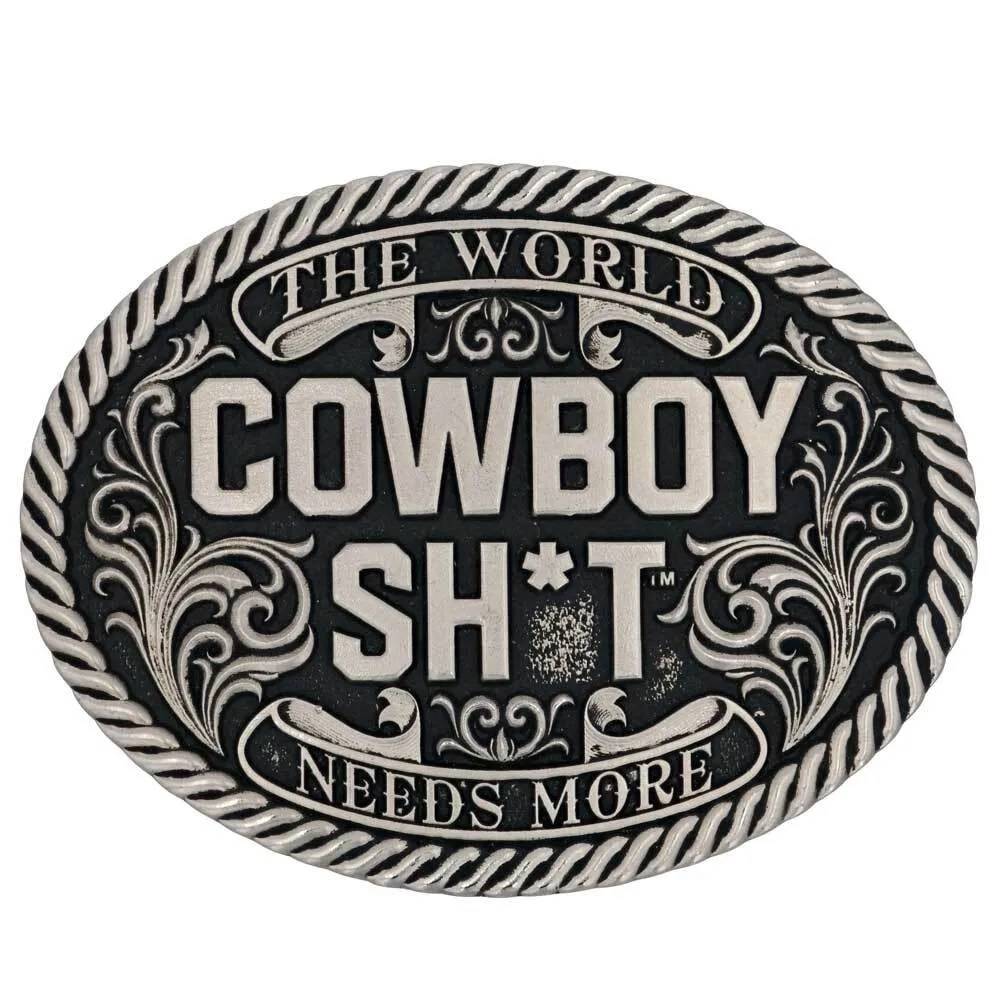 Montana Silversmiths Cowboy Sh*t Antiqued Attitude Belt Buckle
