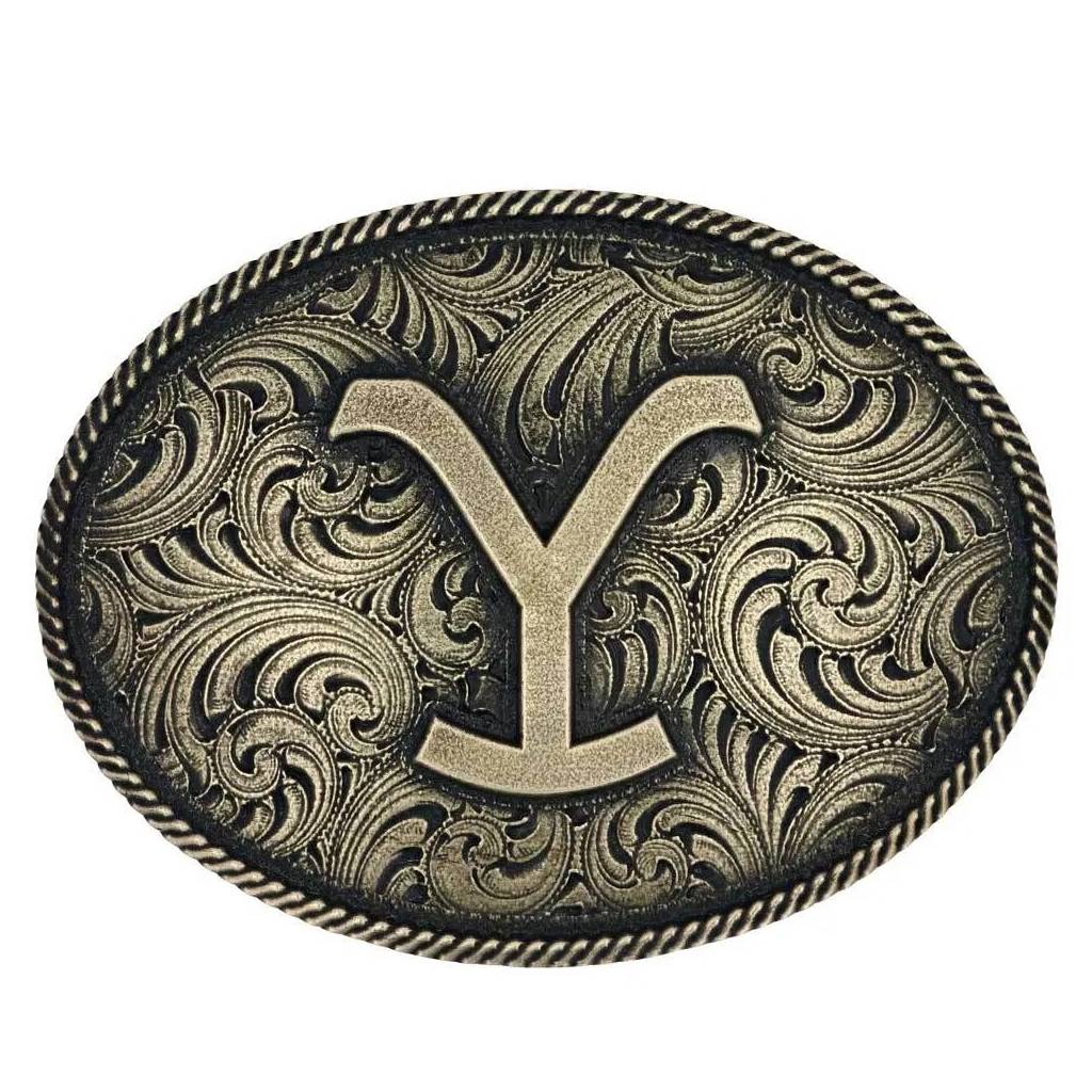 Montana Silversmiths The Yellowstone Y Filigree Oval Belt Buckle