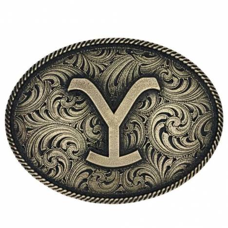 Montana Silversmiths The Yellowstone Y Filigree Oval Belt Buckle