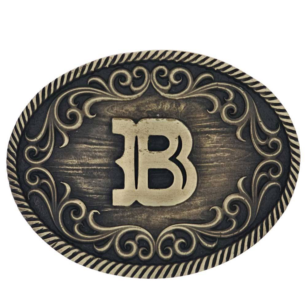 Montana Silversmiths Filigree Initial Attitude Belt Buckle