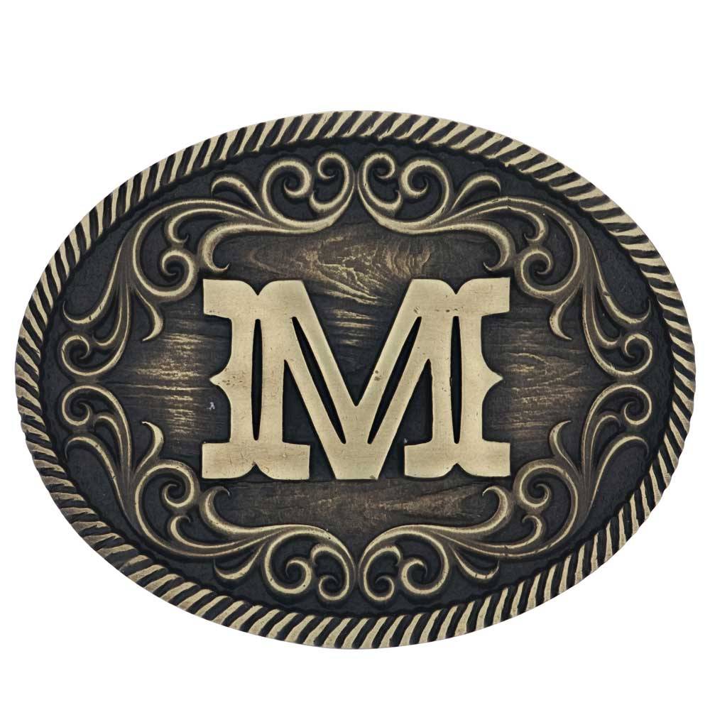 Montana Silversmiths Filigree Initial Attitude Belt Buckle