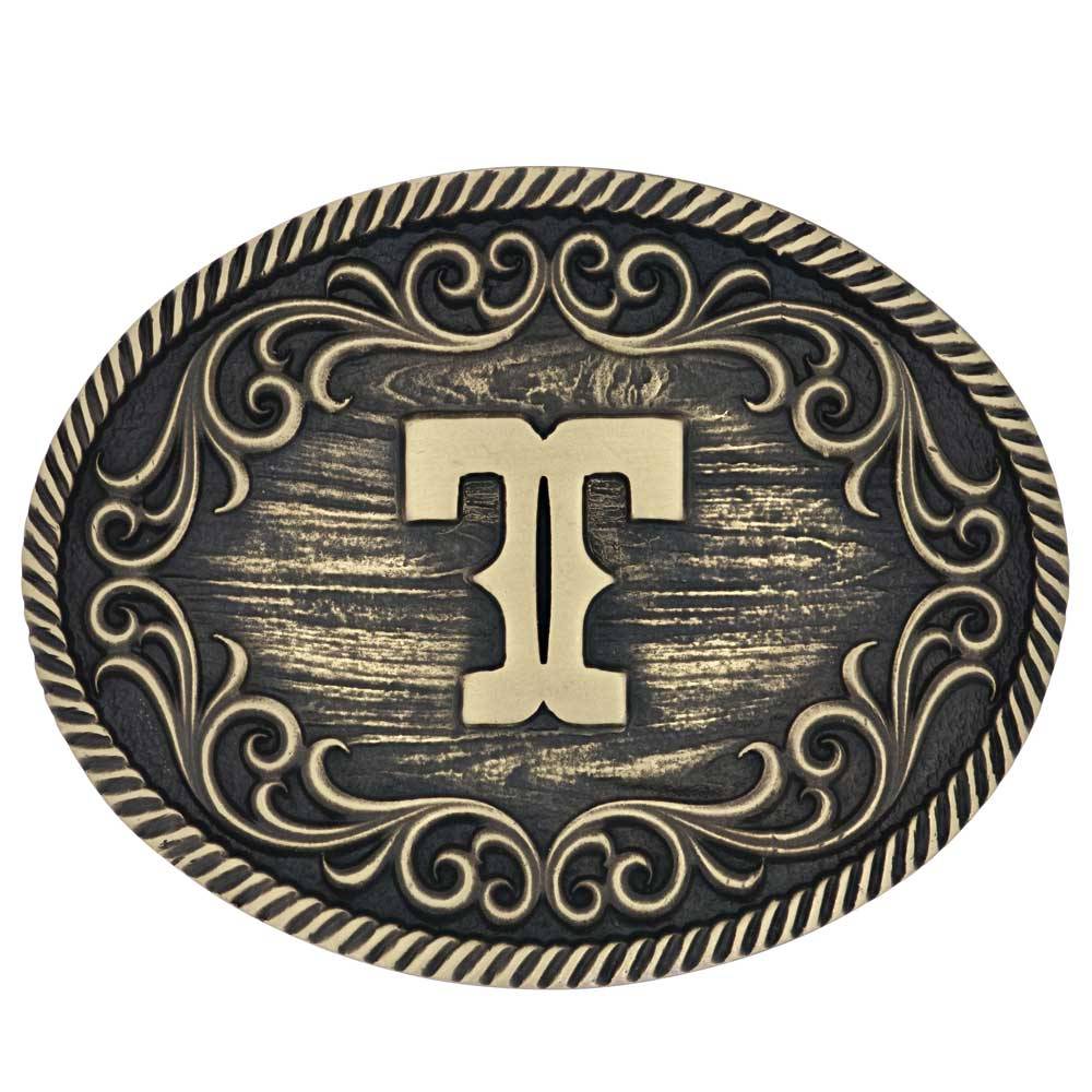 Montana Silversmiths Filigree Initial Attitude Belt Buckle