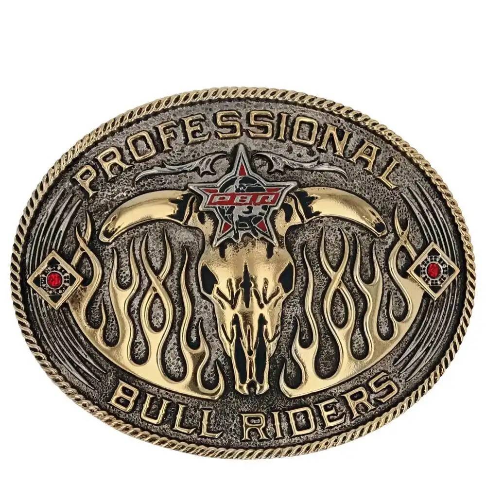 Montana Silversmiths PBR Open Flames Belt Buckle