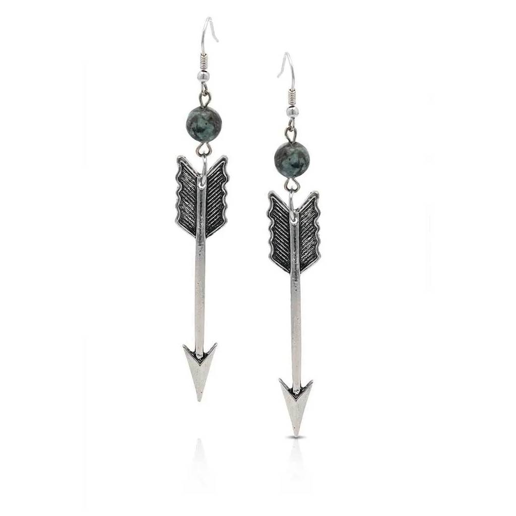 Montana Silversmiths Pointed West Turquoise Arrow Attitude Earrings