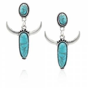 Montana Silversmiths Turquoise Steer Attitude Earrings