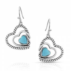 Montana Silversmiths Clearer Ponds Turquoise Heart Earrings