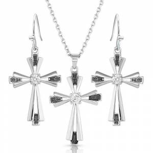 Montana Silversmiths Extended Faith Cross Jewelry Set
