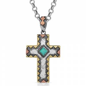 Montana Silversmiths Antiqued Serrated Cross Necklace