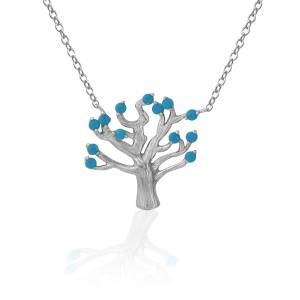 Kelly Herd Blue Turquoise Tree of Life Necklace