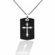Kelly Herd Mens Etched Cross Tag Necklace