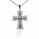Kelly Herd Mens Outlined Cross Pendant Necklace