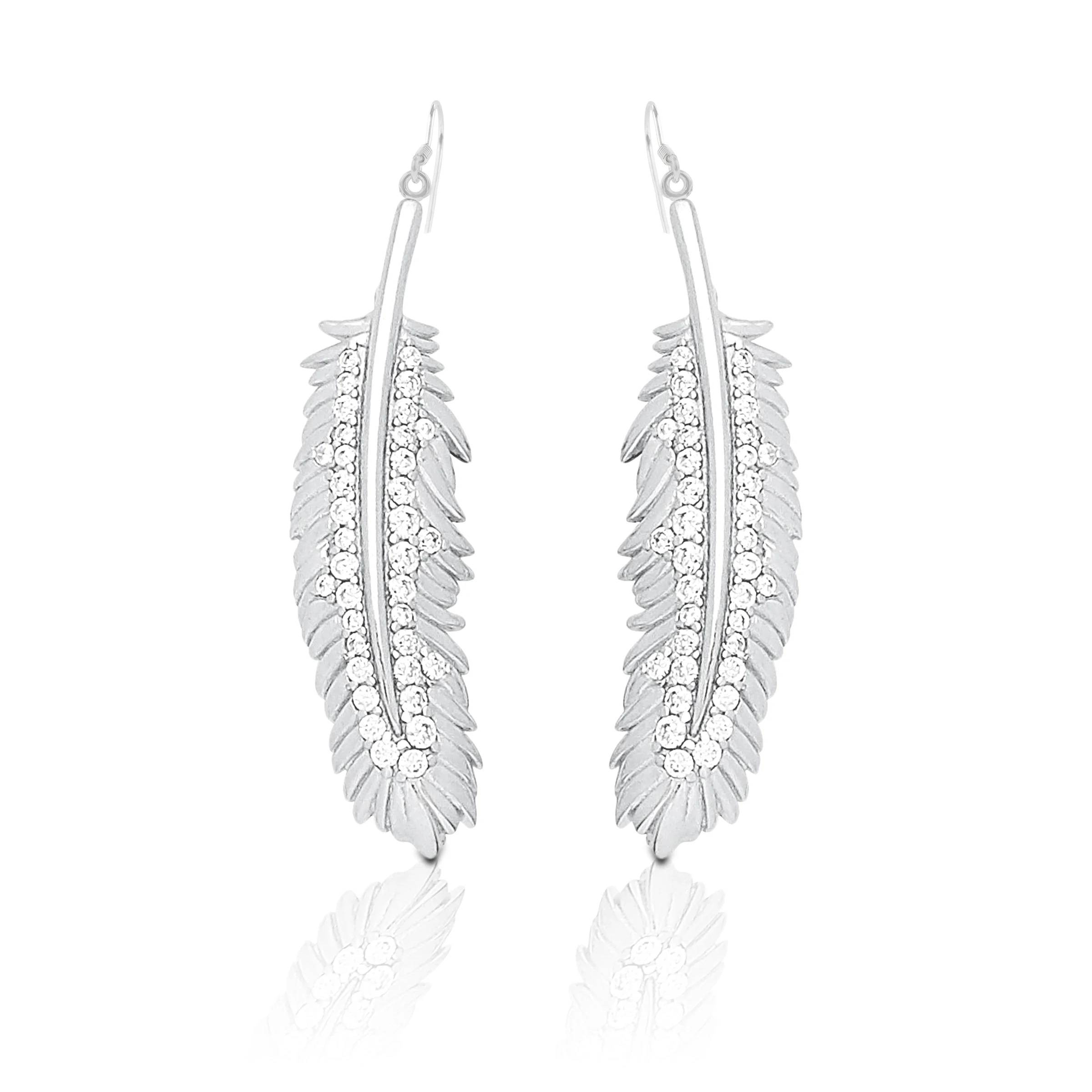 Kelly Herd Shimmering Feather Dangle Earrings