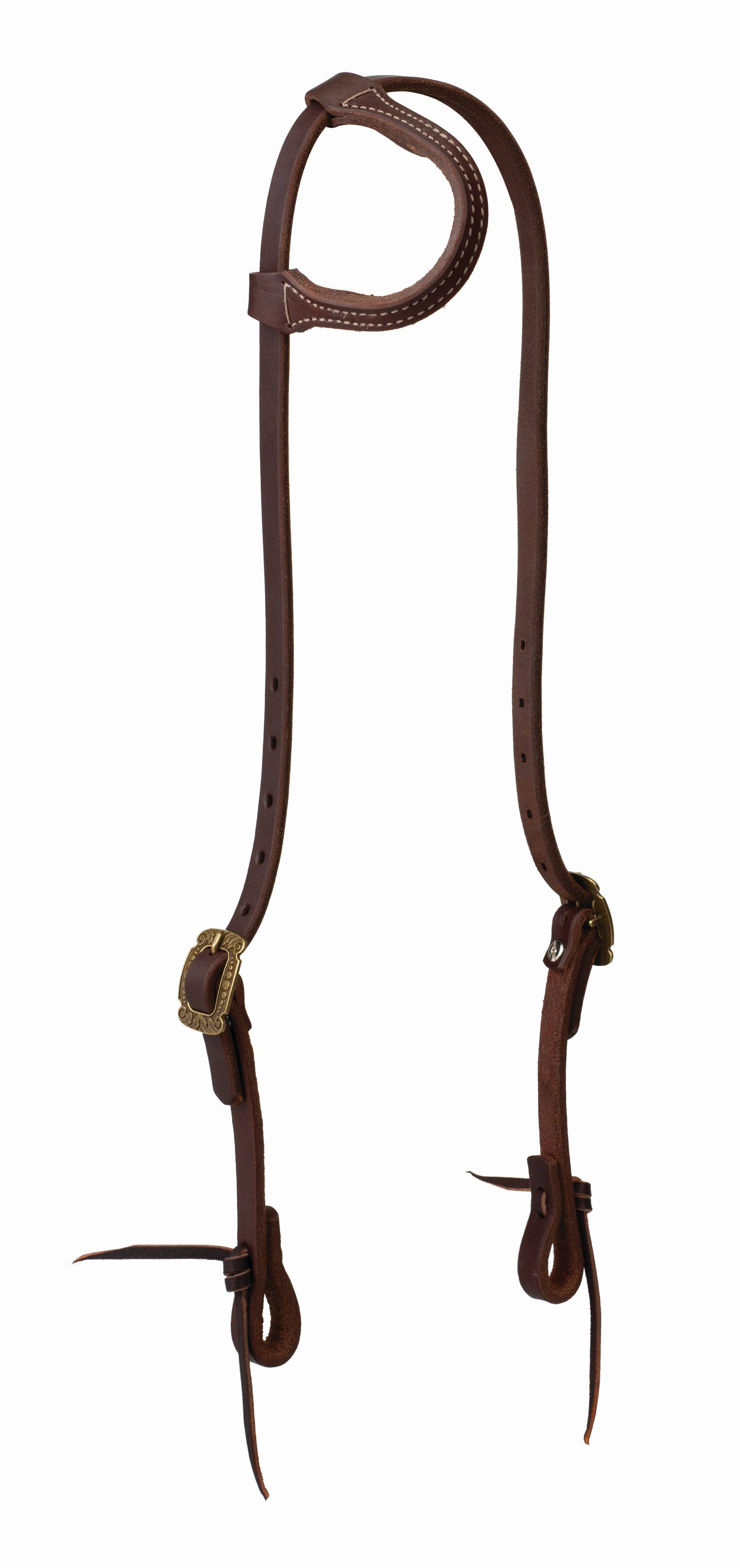 Weaver Working Tack Sliding Ear Headstall with Vintage 31 Center Bar Buckle Designer Hardware