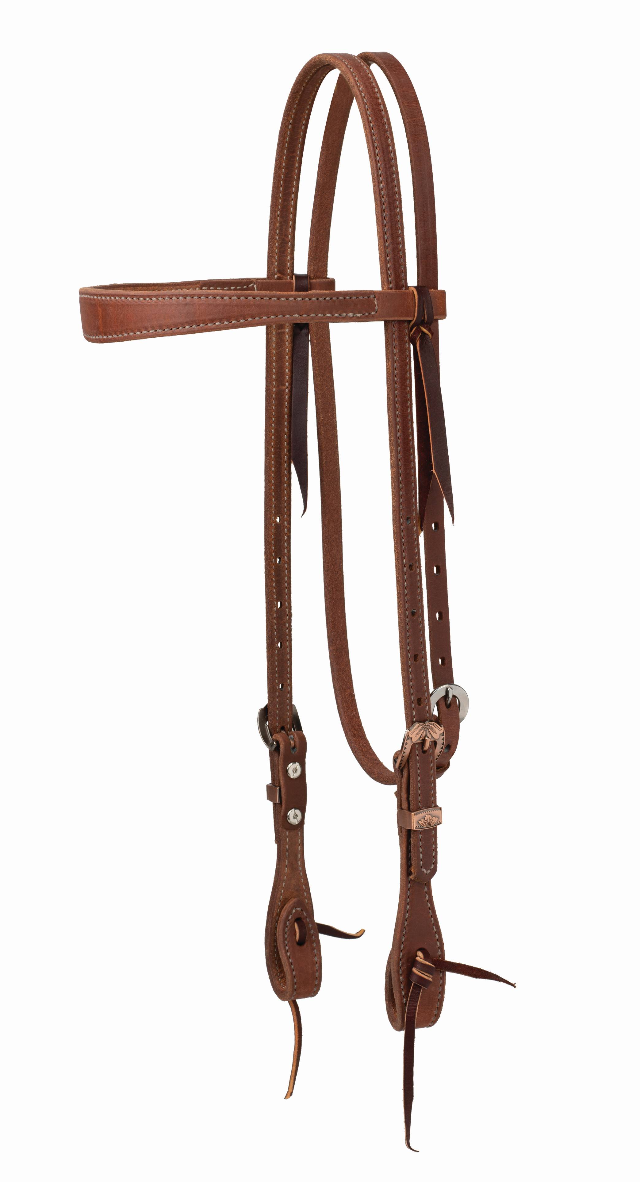 Weaver ProTack Slim Brow Headstall withSaltlick Heel Buckle Designer Hardware