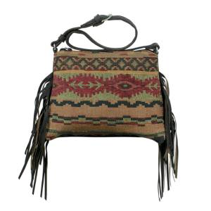 American West Tapestry Shoulder Bag with Ultra Soft Leather