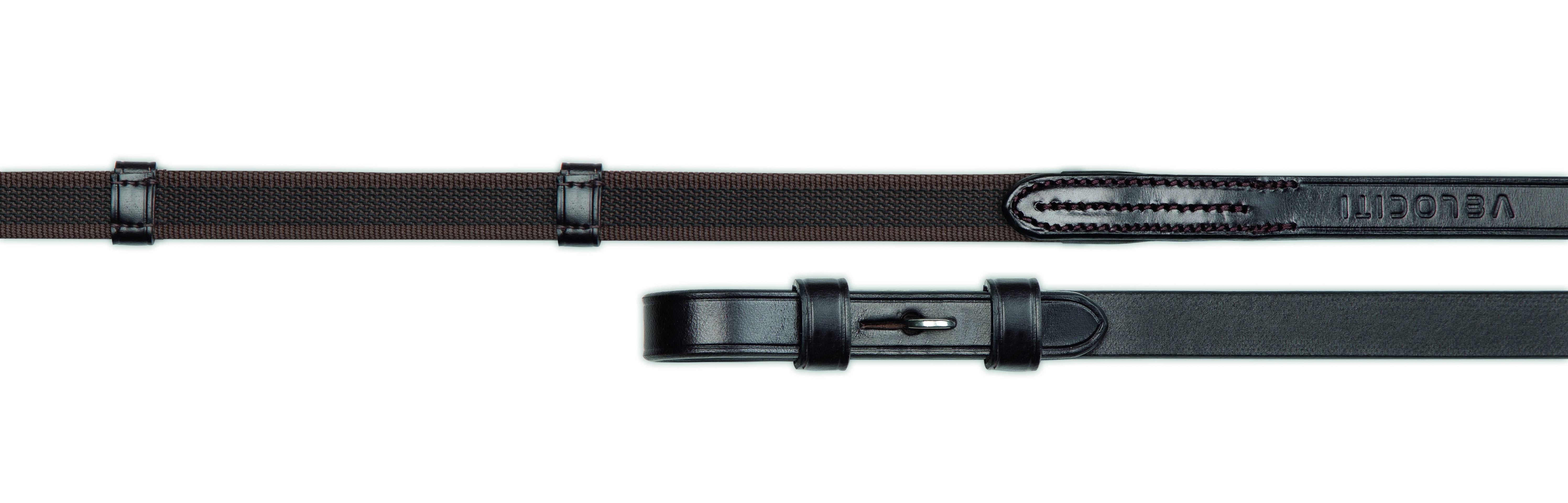 Shires Velociti Lusso Rubber Grip Reins - Leather