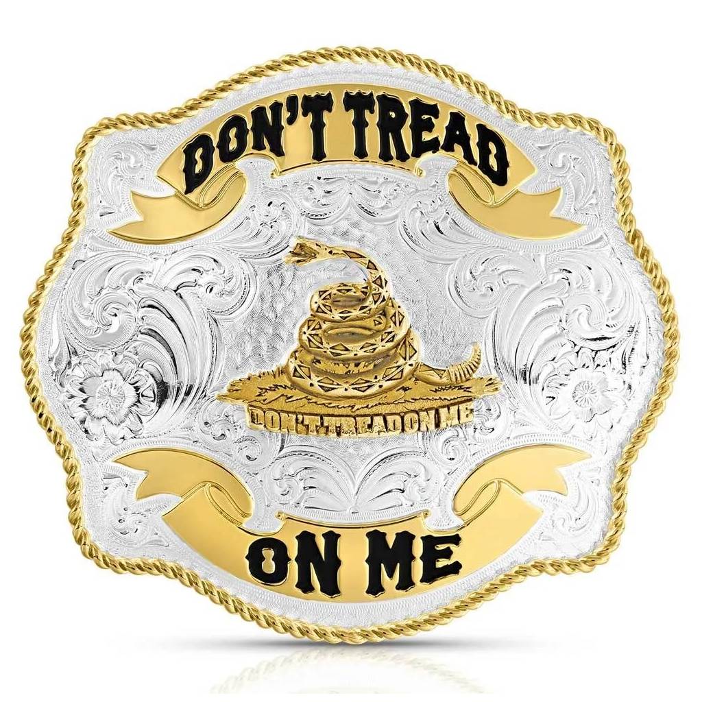 Montana Silversmiths Two-Tone Don't Tread On Me Scalloped Buckle