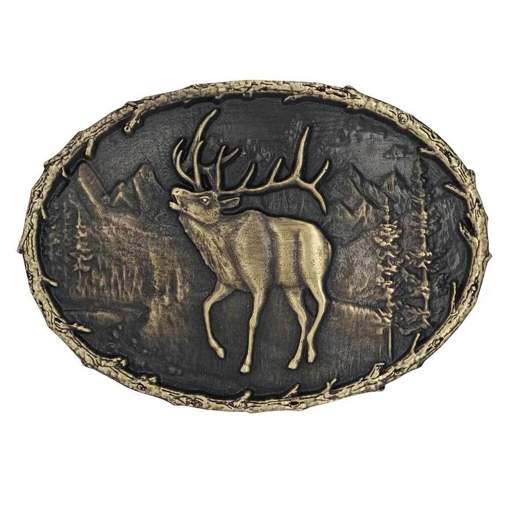 Montana Silversmiths Best of the Buglers Elk Heritage Attitude Buckle