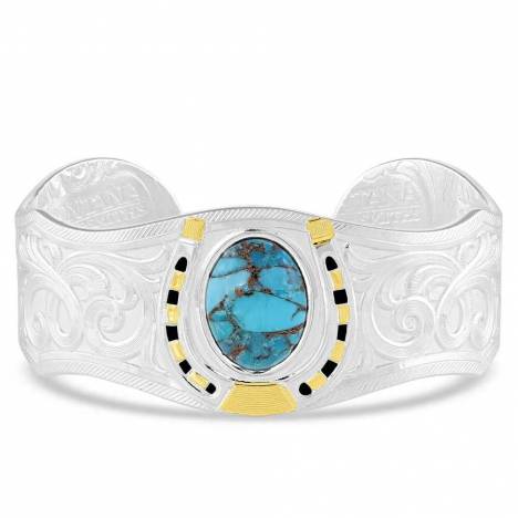Montana Silversmiths Set In Stone Gold & Turquoise Cuff Bracelet