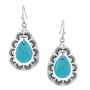 Montana Silversmiths Roadrunner Turquoise Scalloped Earrings