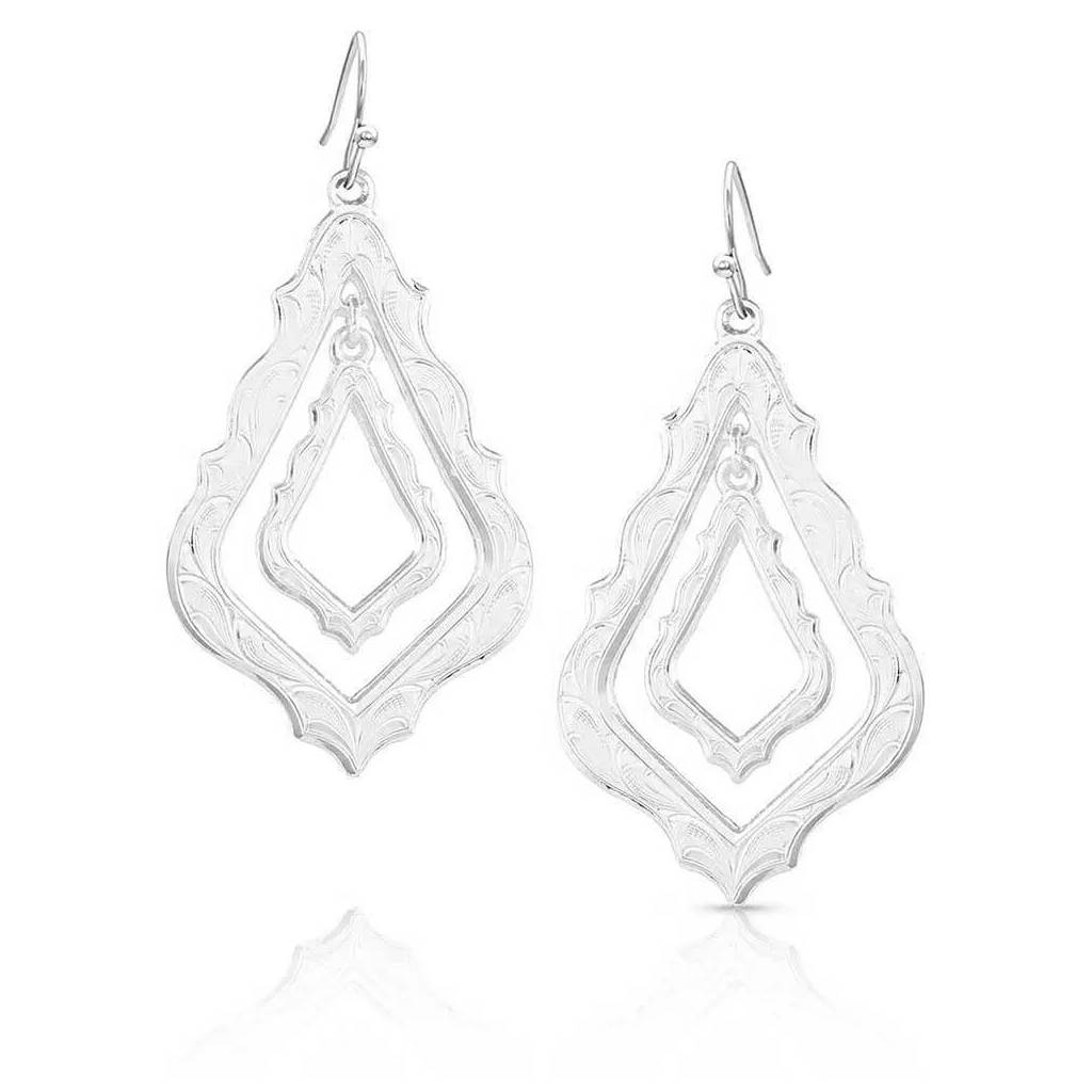 Montana Silversmiths Western Two-Step Teardrop Earrings