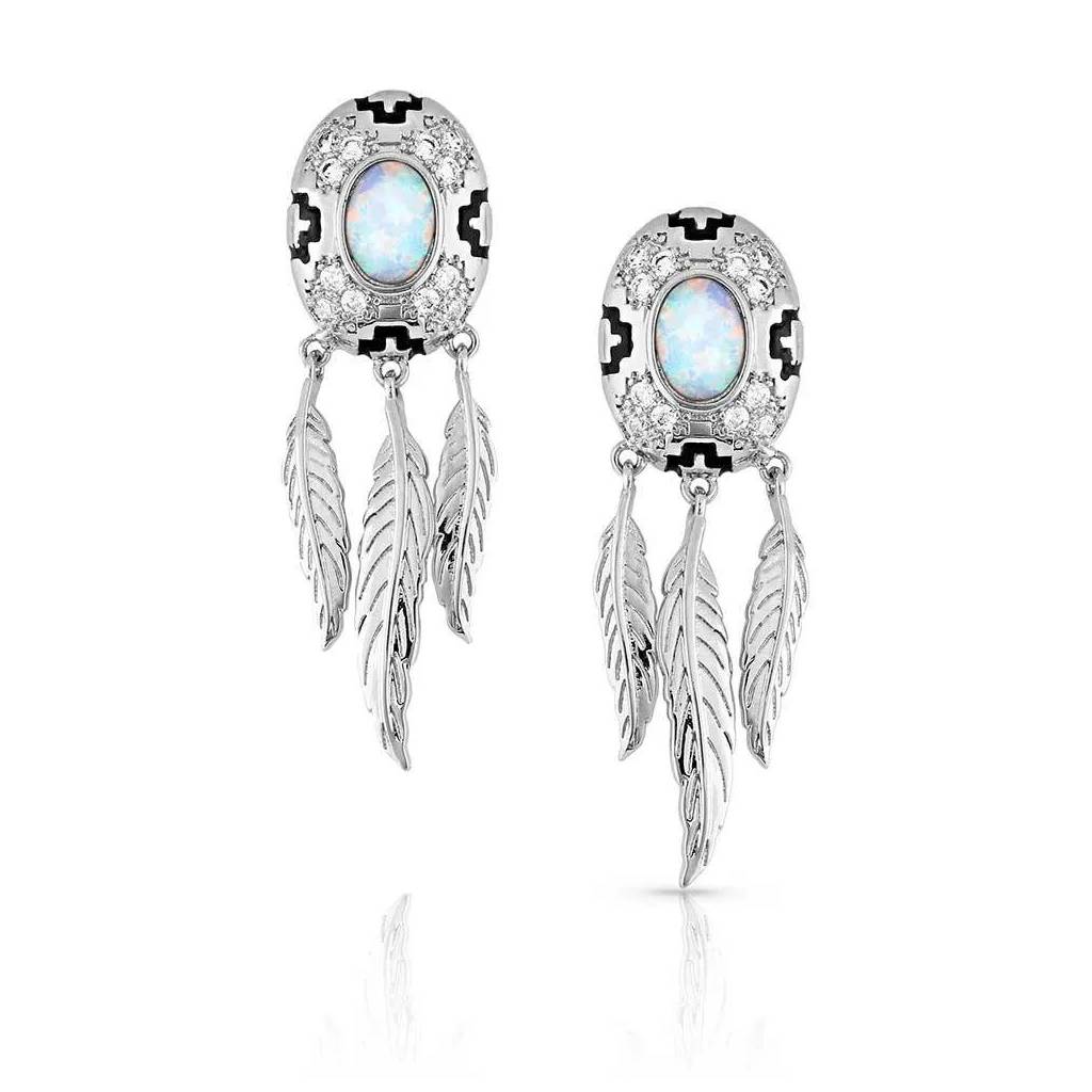 Montana Silversmiths Divine Touch Opal Earrings