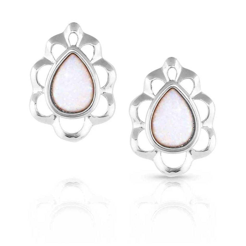 Montana Silversmiths Mystic Snowdrop Opal Post Earrings