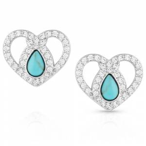 Montana Silversmiths Angel Heart Crystal Turquoise Post Earrings