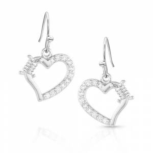 Montana Silversmiths Victory in Love Crystal Barbed Wire Earrings