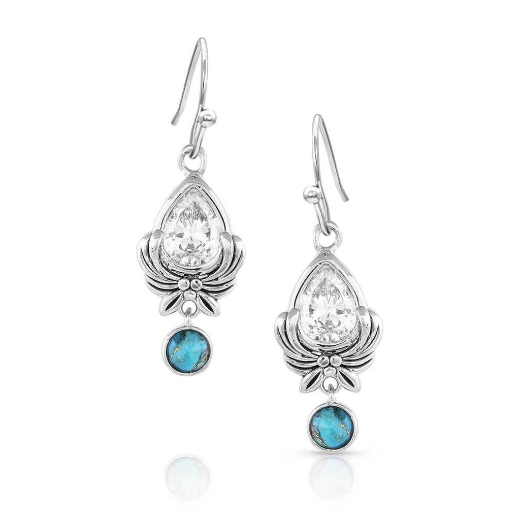 Montana Silversmiths Western Zen Crystal Turquoise Earrings