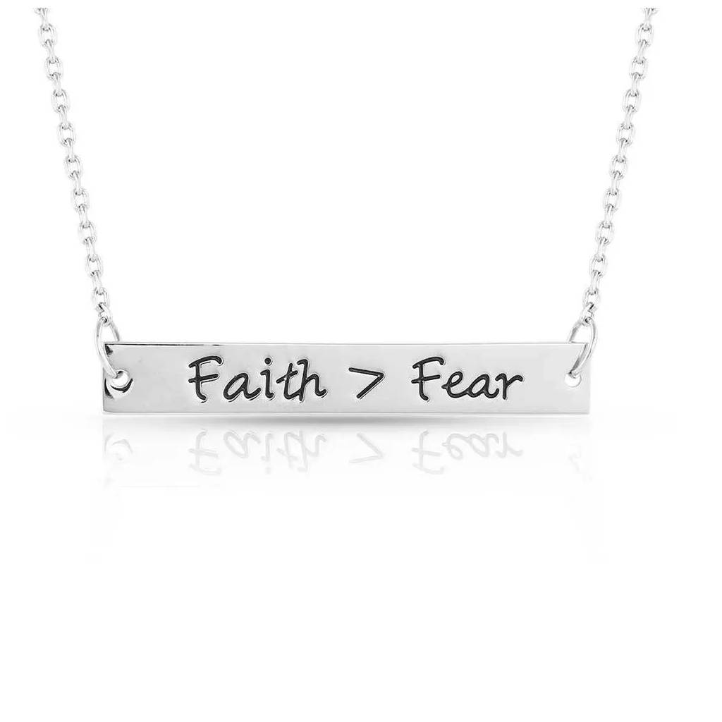 Montana Silversmiths Faith Is Greater Than Fear Bright Necklace