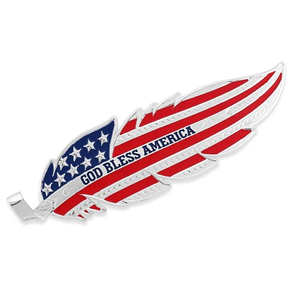 Montana Silversmiths USA Flag Hat Feather