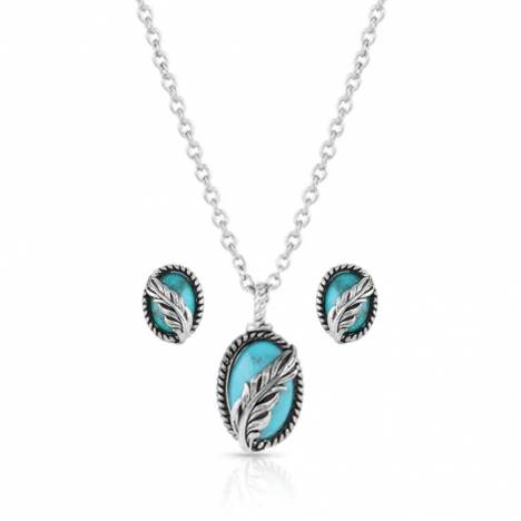 Montana Silversmiths Worlds Feather Turquoise Jewelry Set