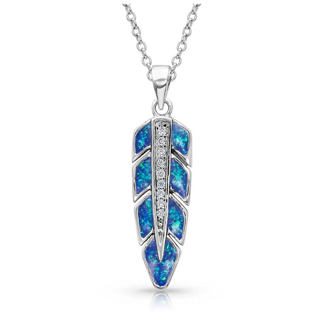 Montana Silversmiths Hawk Feather Opal Necklace