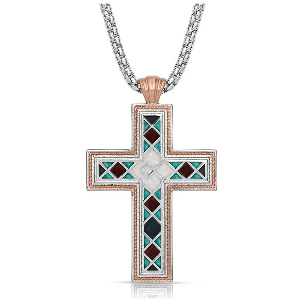 Montana Silversmiths American Legends Mosaic Cross Necklace