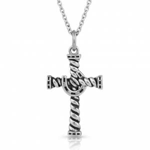 Montana Silversmiths Farrier's Faith Cross Necklace