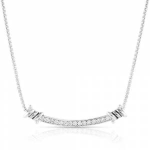 Montana Silversmiths Tied Up Crystal Barbedwire Necklace
