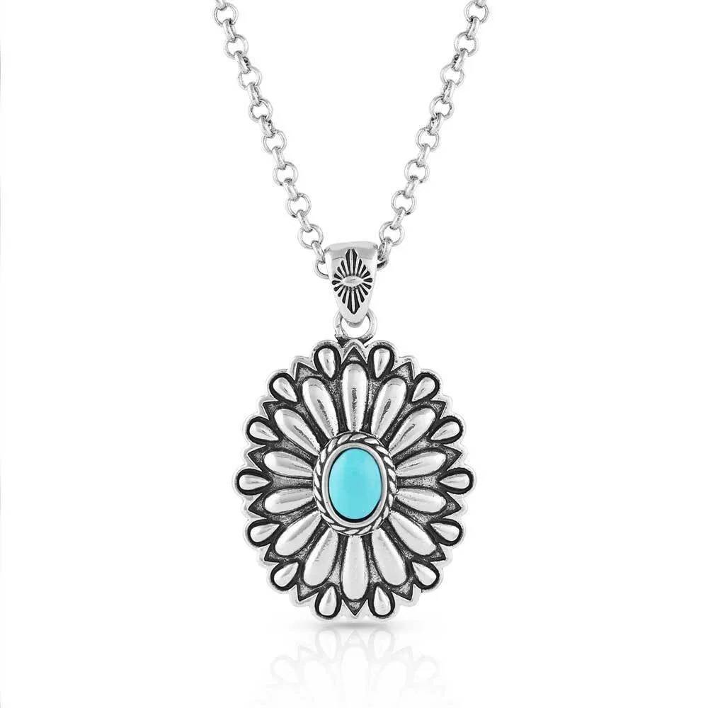 Montana Silversmiths Sunflower Concho Turquoise Necklace