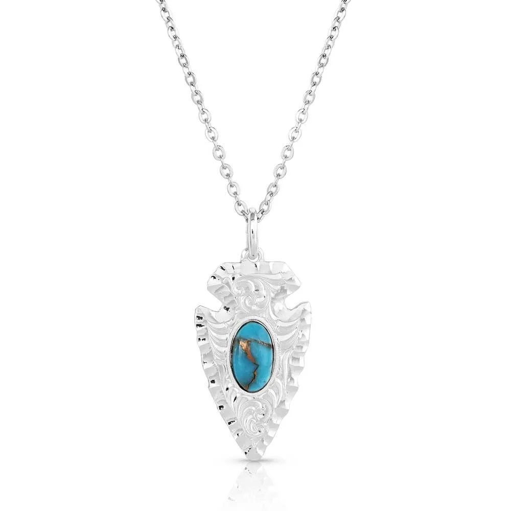 Montana Silversmiths Chiseled Arrowhead Turquoise Necklace