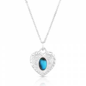 Montana Silversmiths Chiseled Heart Turquoise Necklace