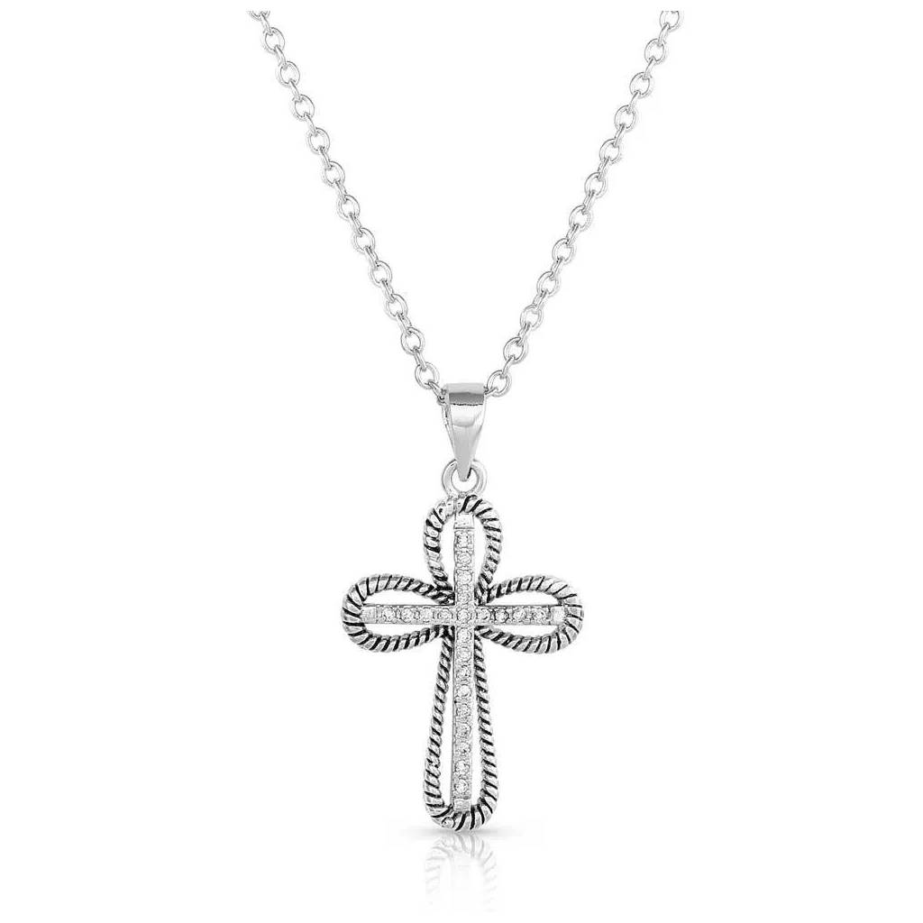 Montana Silversmiths Expressive Faith Crystal Cross Necklace