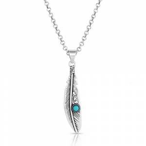 Montana Silversmiths Solo Flight Turquoise Feather Necklace