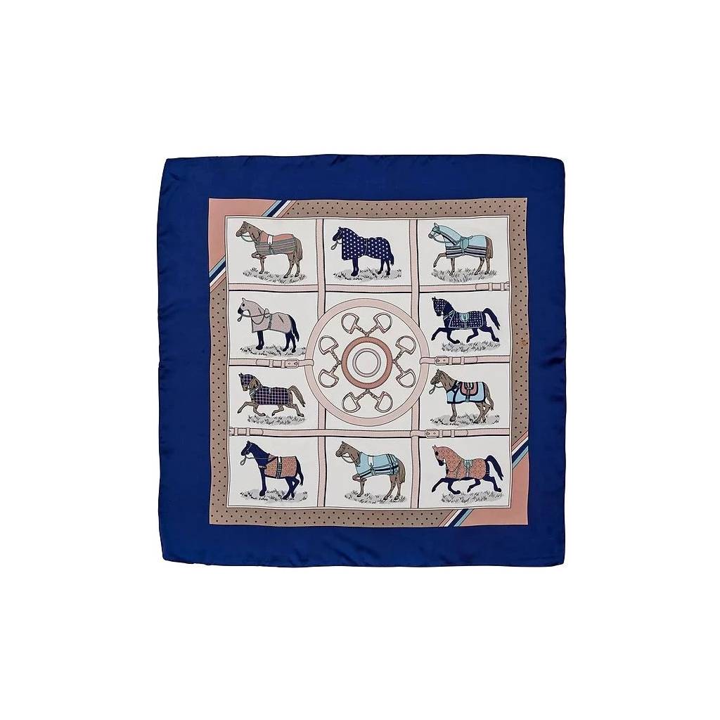 AWST Int'l Horses in Blankets Satin Scarf