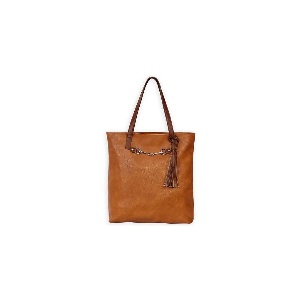 AWST Int'l Snaffle Bit Tote Bag with Tassel- Brown
