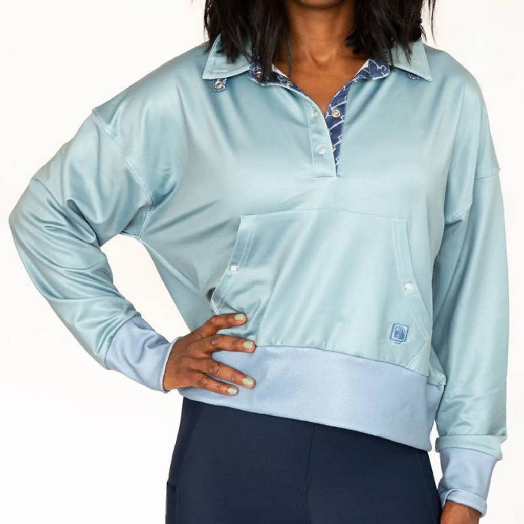 Romfh Ladies Cozy Crop Mock Long Sleeve Shirt