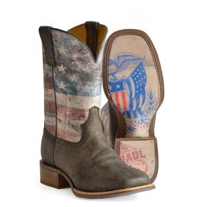 Tin Haul Mens Patriot Square Toe Boots