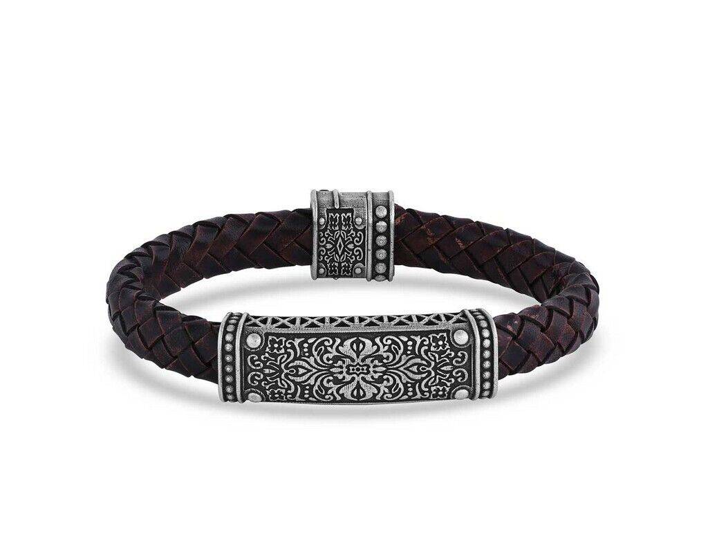 Montana Silversmiths Wrapped In Silver Artistry Leather Bracelet