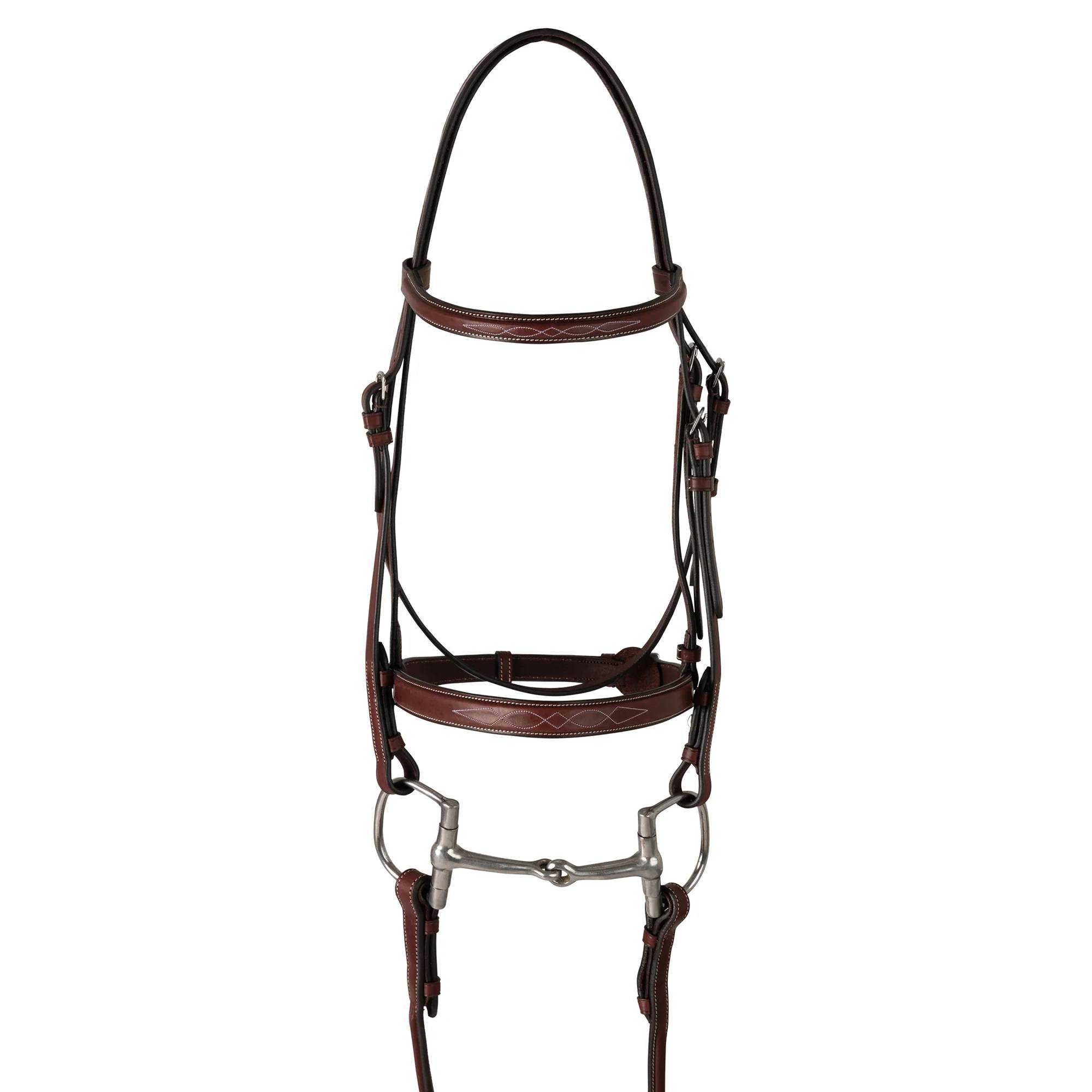 Huntley Equestrian Classic Fancy Stitched Hunter Bridle with Reins