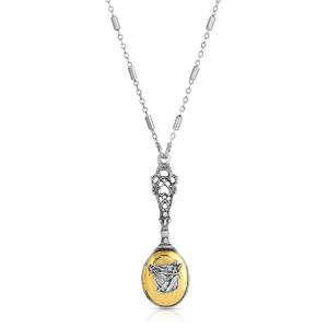 1928 Jewelry Two Tone Horse Head Locket Necklace